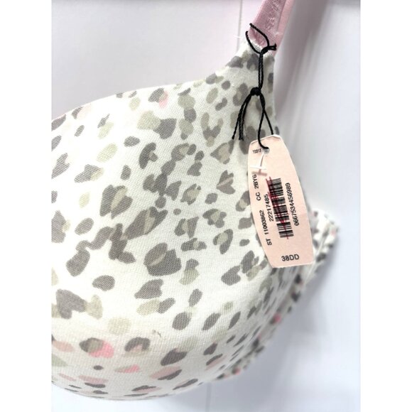 Victoria's Secret Push-Up Bra 38DD Gray Pink Cheetah Print Sexy Padded Lingerie - Picture 4 of 7